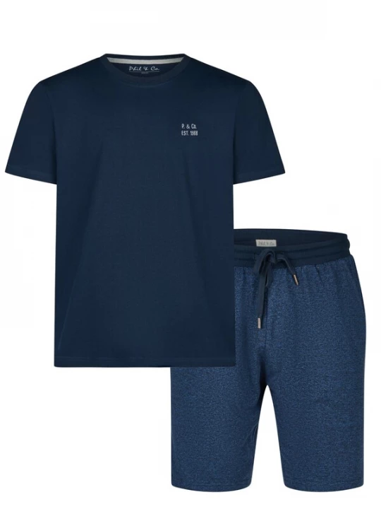 Foto van product Phil & Co. Berlin Pyjama kort 'Essential' donkerblauw