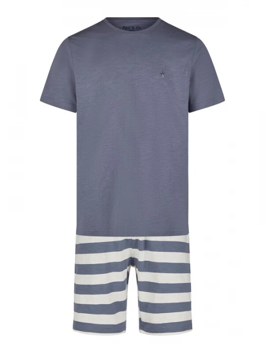 Foto van product Phil & Co. Berlin Pyjama kort 'Lounge Dreams' grijs / wit
