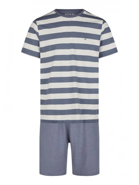 Foto van product Phil & Co. Berlin Pyjama kort 'Lounge Dreams' grijs / wit