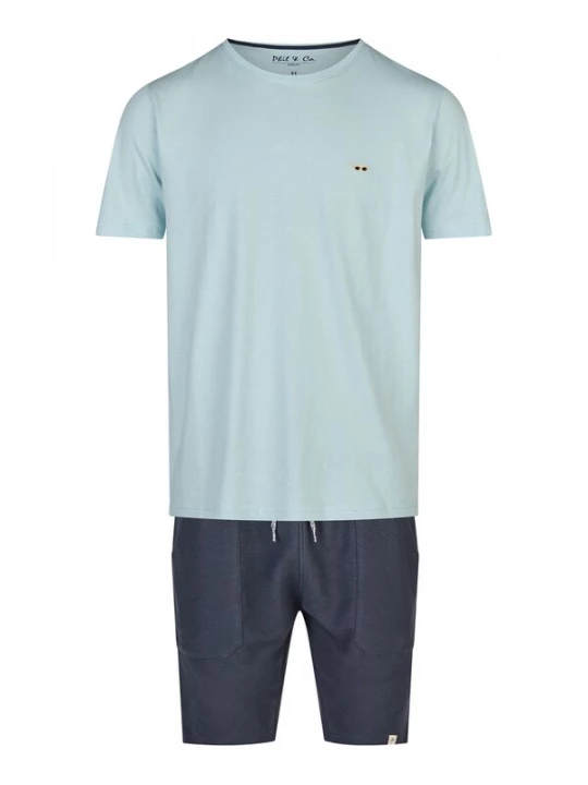 Foto van product Phil & Co. Berlin Pyjama kort 'Lounge Dreams' lichtblauw / donkerblauw