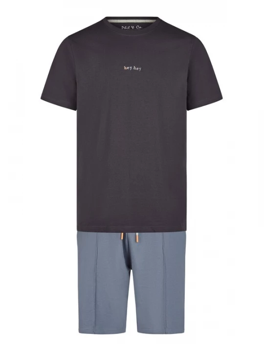 Foto van product Phil & Co. Berlin Pyjama kort 'Lounge & Night' blauw / antraciet