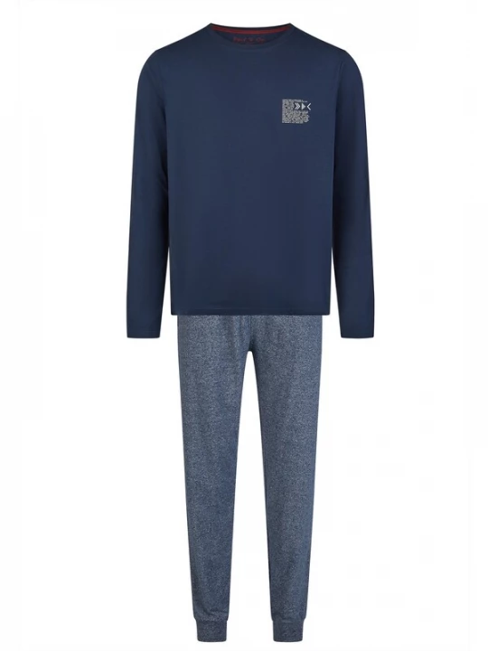 Foto van product Phil & Co. Berlin Pyjama lang blauw denim