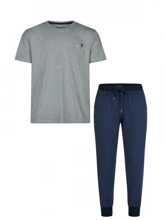Foto van product Phil & Co. Berlin Pyjama lang 'Essential' grey denim