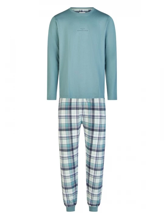 Foto van product Phil & Co. Berlin Pyjama lang 'Weekend Collection' blauw / zwart / wit