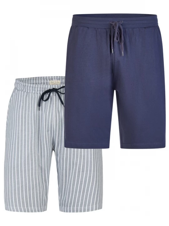Foto van product Phil & Co. Berlin Pyjamabroek 'Classic' blauw / donkerblauw / lichtgrijs