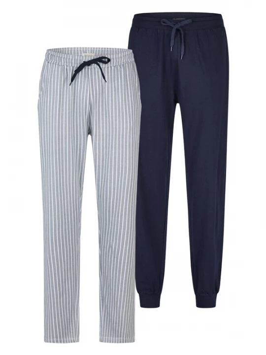 Foto van product Phil & Co. Berlin Pyjamabroek ' Classics ' donkerblauw / lichtgrijs / wit