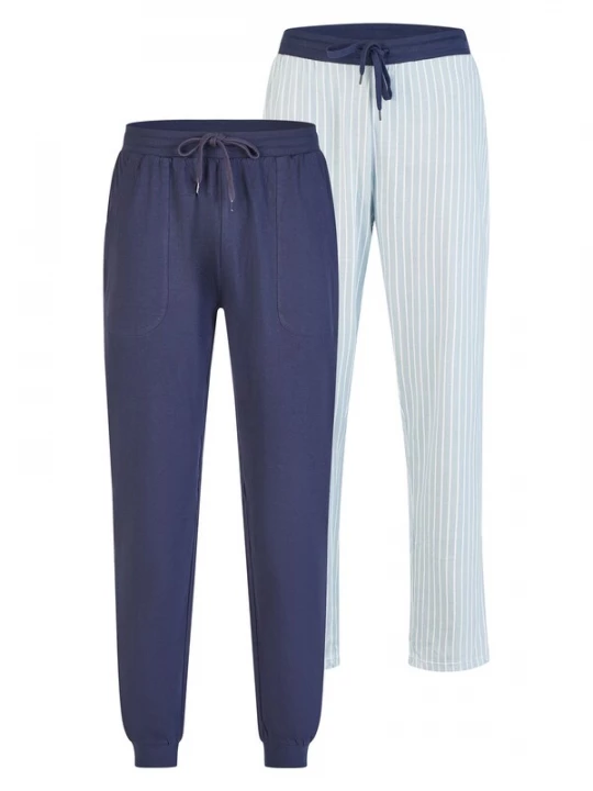 Foto van product Phil & Co. Berlin Pyjamabroek 'Cozy Classics' navy / grijs / wit