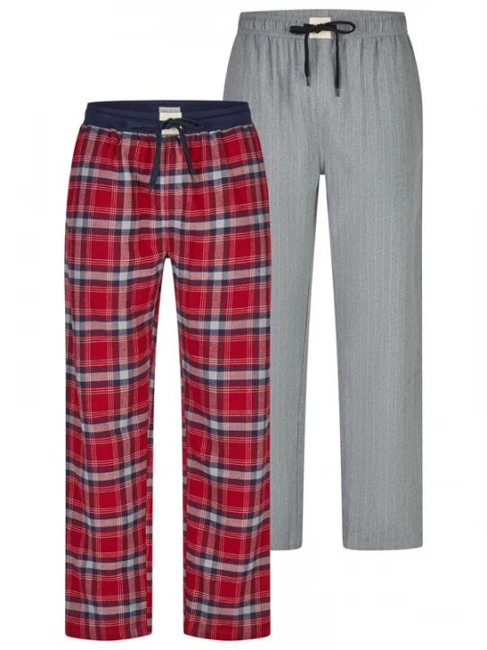 Foto van product Phil & Co. Berlin Pyjamabroek 'Flanell' navy / grijs / rood