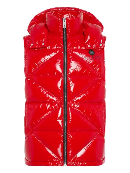 Foto van product Philipp Plein Bodywarmer 'Hexagon' rood / zwart