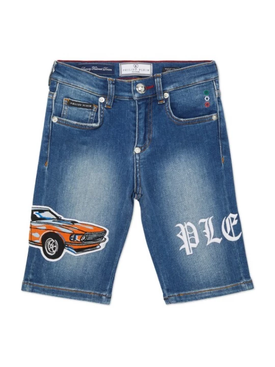 Foto van product Philipp Plein Jeans 'Racing' blauw denim / oranje / zwart / wit