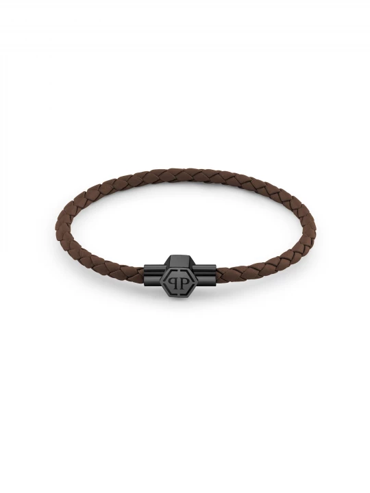 Foto van product Philipp Plein Jewellery Armband 'Plein Tag' chocoladebruin