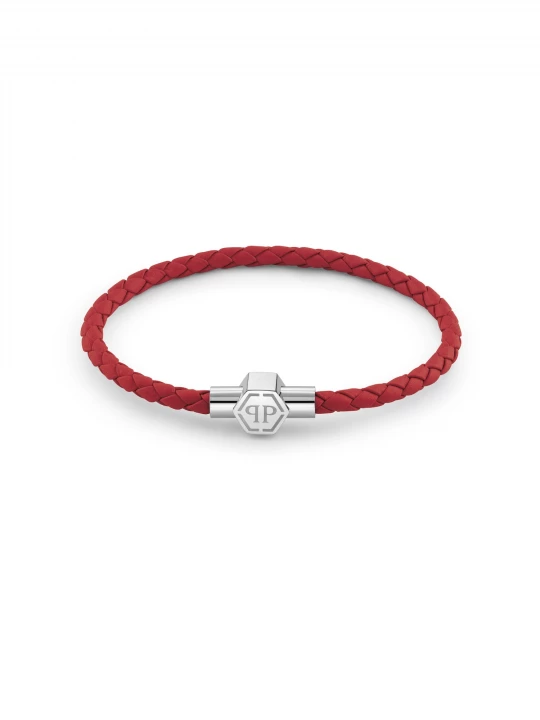 Foto van product Philipp Plein Jewellery Armband 'Plein Tag' rood / zilver