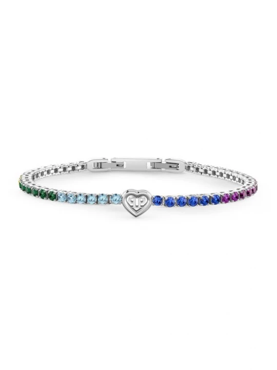 Foto van product Philipp Plein Jewellery Armband 'Plein Tennis Royal' blauw / groen / lila / zilver