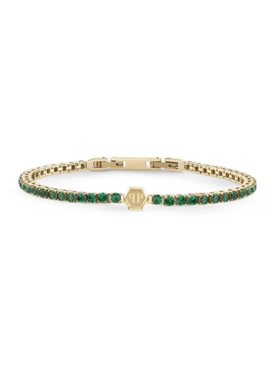 Foto van product Philipp Plein Jewellery Armband 'Tennis Royal' goud / smaragd