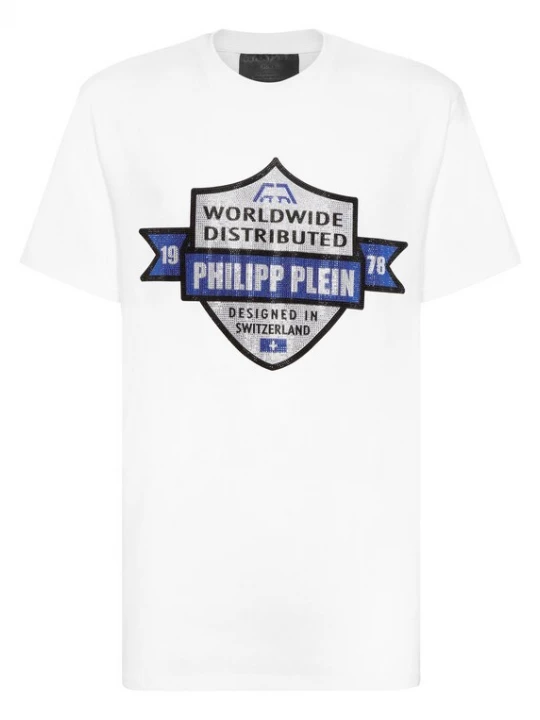Foto van product Philipp Plein Shirt 'Crest' navy / zwart / zilver / wit