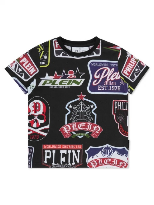 Foto van product Philipp Plein Shirt donkerblauw / kersrood / zwart / wit