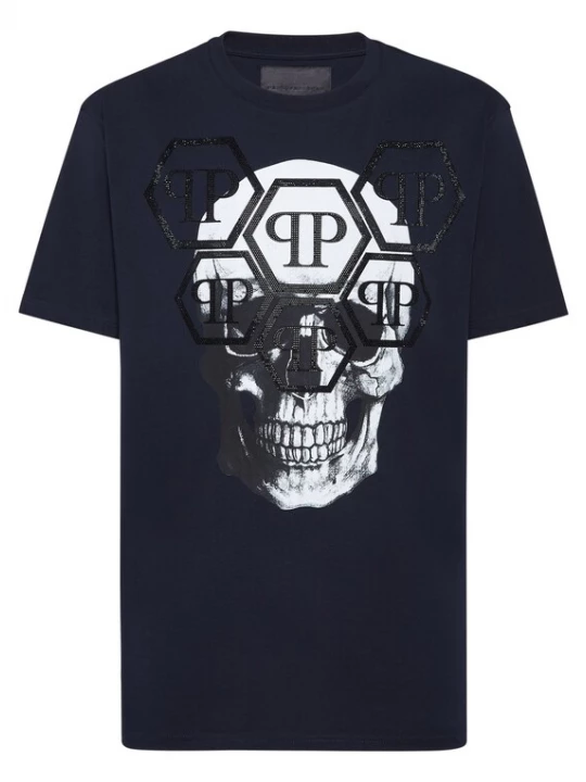 Foto van product Philipp Plein Shirt 'Skull' donkerblauw / zwart / wit