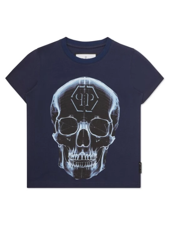 Foto van product Philipp Plein Shirt 'Skull' lichtblauw / donkerblauw / zwart