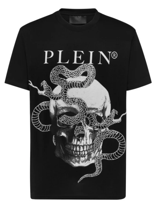 Foto van product Philipp Plein Shirt 'Skull' lichtgrijs / grijs gemêleerd / zwart / wit