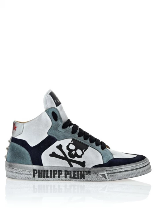 Foto van product Philipp Plein Sneakers hoog 'Retrokickz' navy / smoky blue / zwart / offwhite