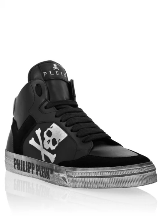Foto van product Philipp Plein Sneakers hoog 'Retrokickz' zwart / wit