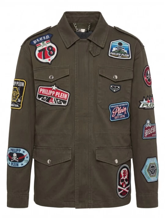 Foto van product Philipp Plein Tussenjas 'Military' groen / gemengde kleuren
