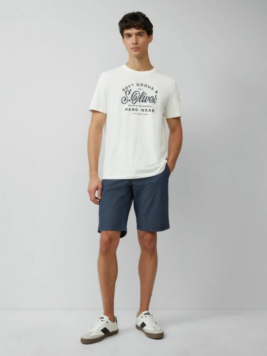 Foto van product Phoenix: gestructureerde chinoshort met elastische band s.Oliver blauw