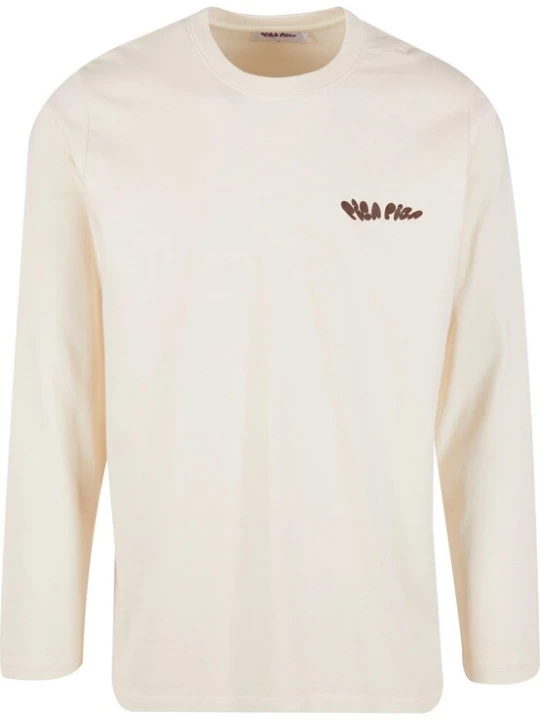 Foto van product Pica Pica Shirt 'Affogato' lichtbeige / olijfgroen / karmijnrood / wit