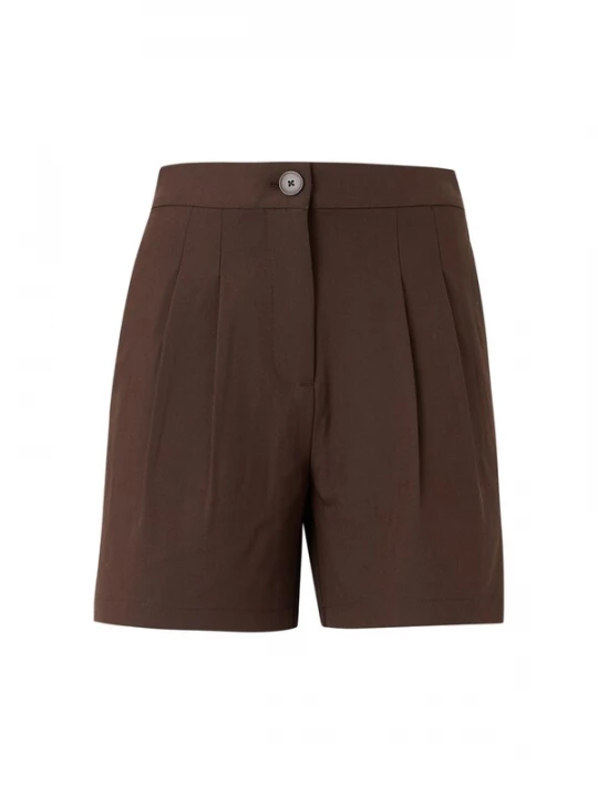 Foto van product PIECES Bandplooibroek 'PCBosella' chocoladebruin