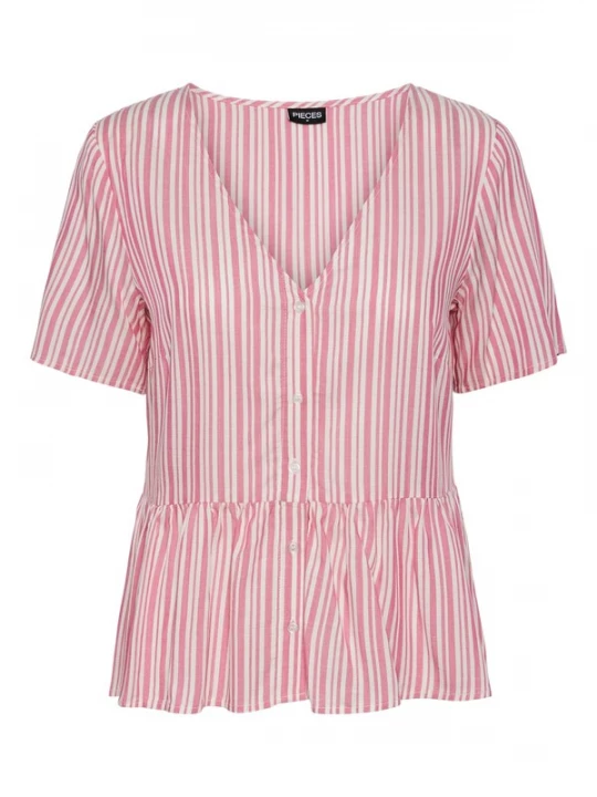 Foto van product PIECES Blouse 'ALVINA' pitaja roze / wit