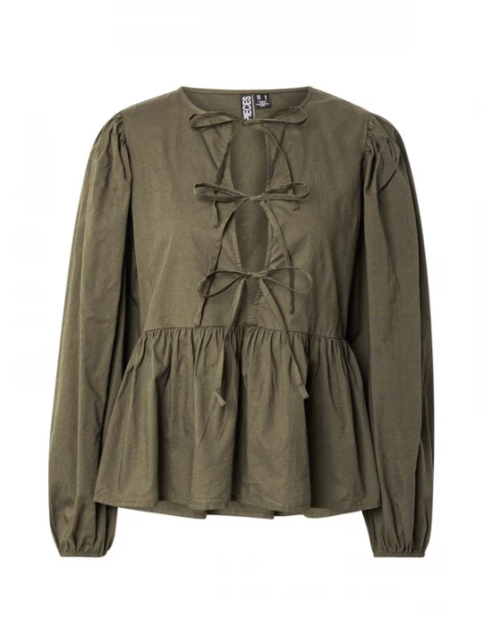 Foto van product PIECES Blouse 'PCJolly' donkergroen