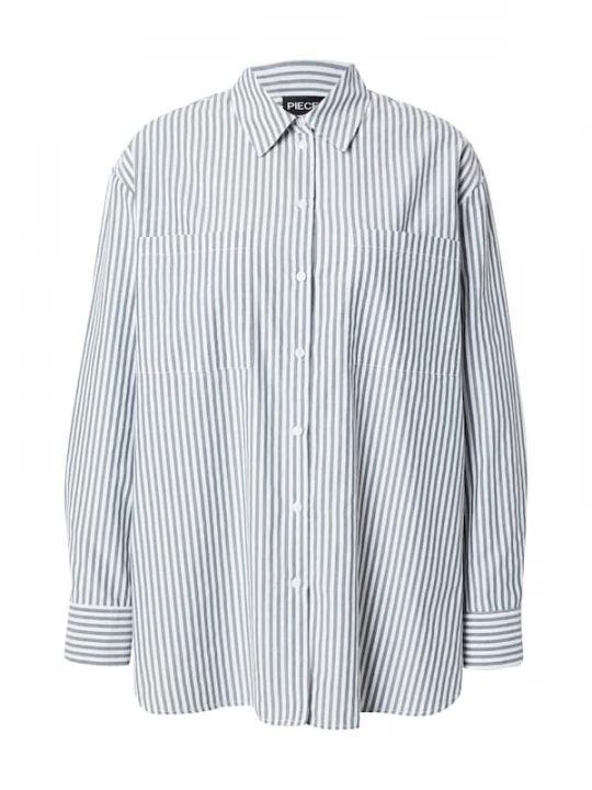 Foto van product PIECES Blouse 'PCMELIA' saffier / wit