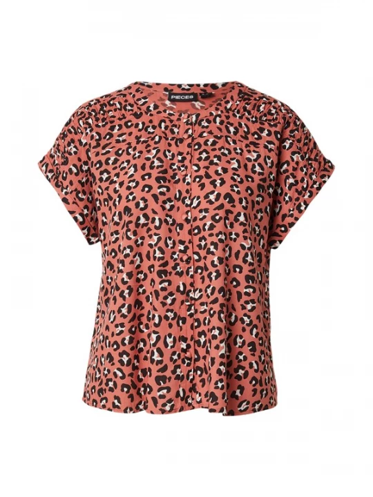 Foto van product PIECES Blouse 'PCVIBE' kreeft / zwart / wit