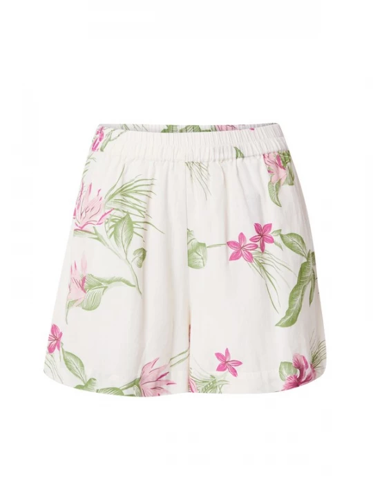 Foto van product PIECES Broek 'ALOHA ' crème / groen / pink / rosa