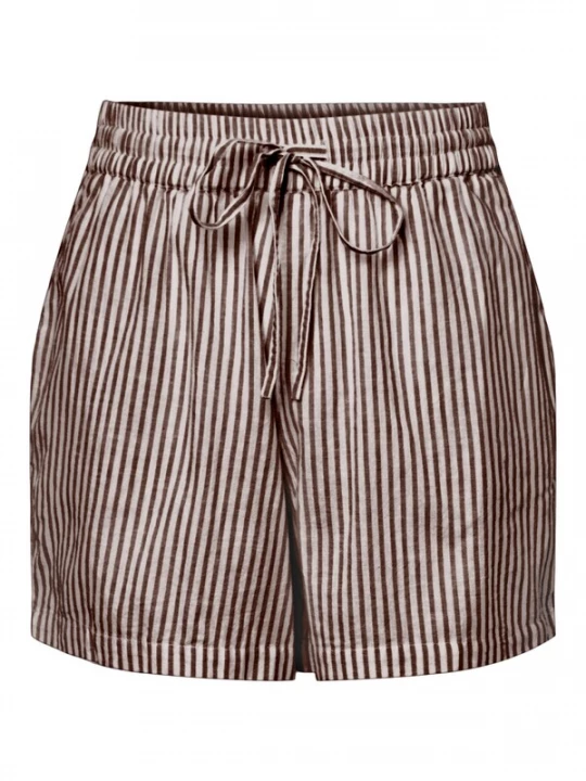 Foto van product PIECES Broek 'LORNA' chocoladebruin / wit