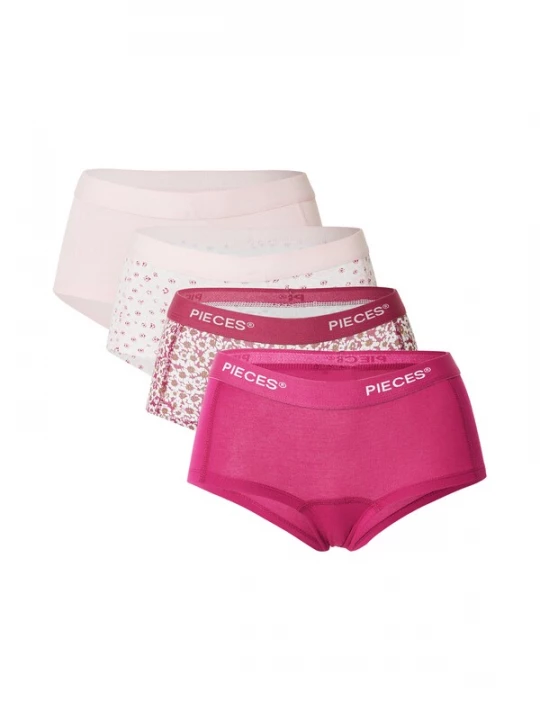Foto van product PIECES Broekje 'PCLOGO' groen / rosa / magenta / wit