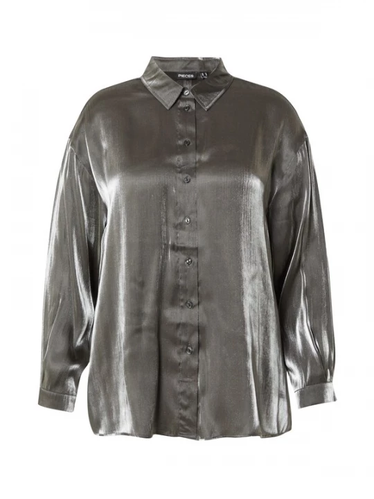 Foto van product PIECES Curve Blouse 'PCROLA' donkergrijs