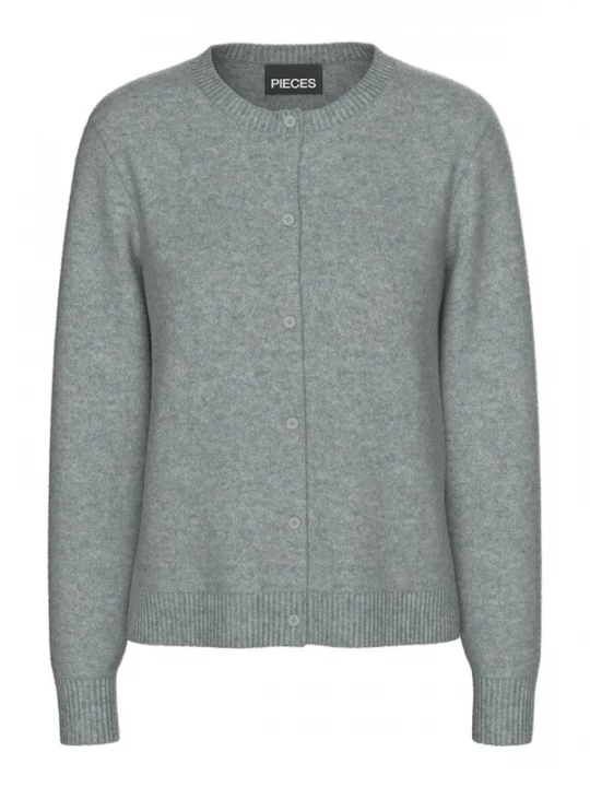 Foto van product PIECES Gebreid vest grijs gemêleerd