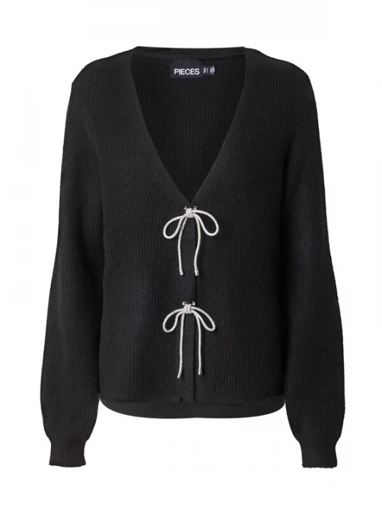 Foto van product PIECES Gebreid vest 'PCANNA' zwart / zilver