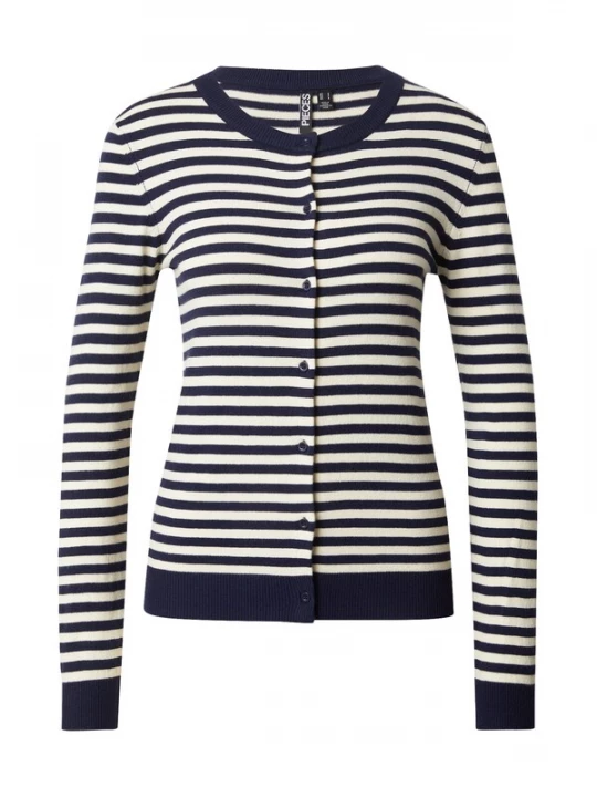 Foto van product PIECES Gebreid vest 'PCNora' lichtbeige / marine