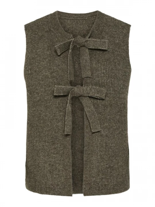 Foto van product PIECES Gebreide bodywarmer 'PCSilly' chocoladebruin