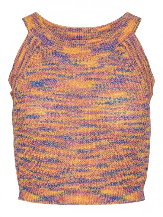 Foto van product PIECES Gebreide top 'KERA' blauw / mandarijn / perzik