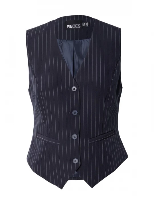 Foto van product PIECES Gilet 'PCBOZZY' nachtblauw / wit
