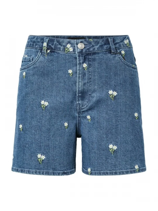 Foto van product PIECES Jeans 'PCFLORA' blauw denim / groen / wit