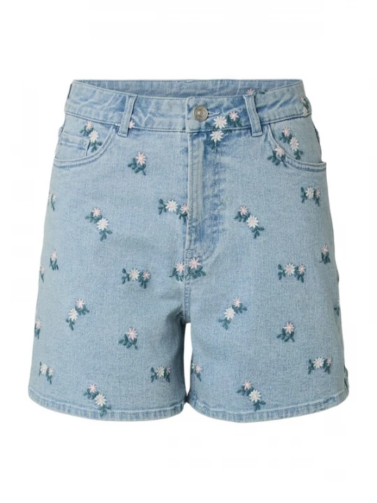 Foto van product PIECES Jeans 'PCFlora' lichtblauw / donkergroen / rosa / wit