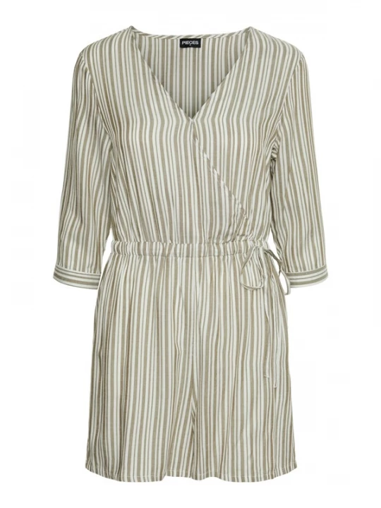 Foto van product PIECES Jumpsuit 'ALVINA' olijfgroen / wit