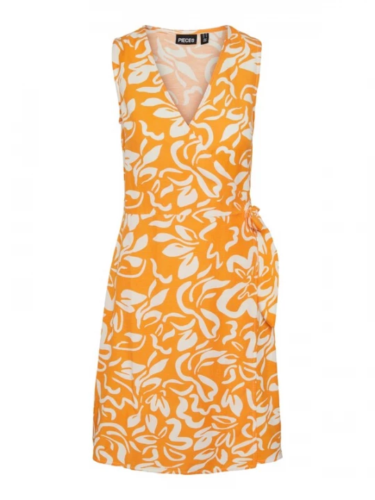 Foto van product PIECES Jurk 'Larisa' oranje / wit