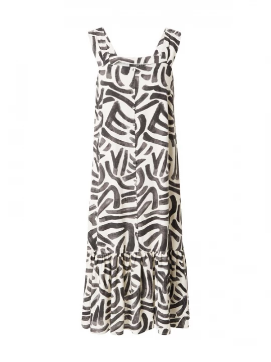 Foto van product PIECES Jurk 'PCARLEM' crème / antraciet / zwart