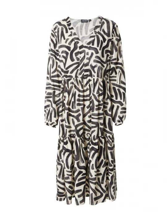 Foto van product PIECES Jurk 'PCARLEM' zwart / wit