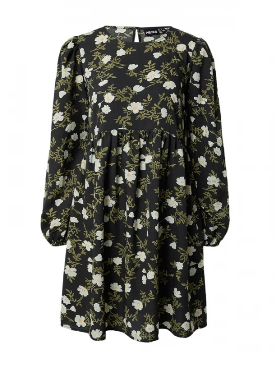 Foto van product PIECES Jurk 'SABINE' kaki / zwart / wit